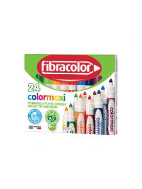 Μαρκαδόροι Colormaxi Fibracolor Χοντροί Σετ 24 Χρωμάτων