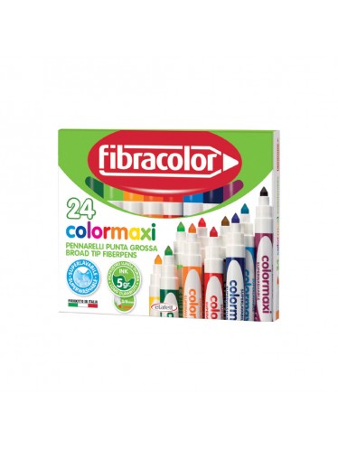 Μαρκαδόροι Coloritomaxi Fibracolor Χοντροί Σετ 24 Χρωμάτων