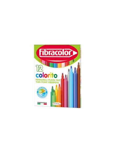 Μαρκαδόροι Colorito Fibracolor Λεπτοί Σετ 12 Χρωμάτων
