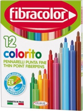 Fibracolor colorito λεπτή μύτη 2.6mm / set 12 χρωμάτων